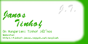 janos tinhof business card